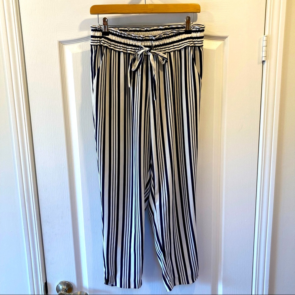 Zara TRF Collection Stiped blue/white pants Size M